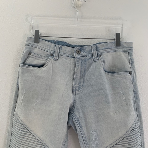 NINTH HALL Decoy Moto Light Aged Destructed JeansN - Picture 11 of 16